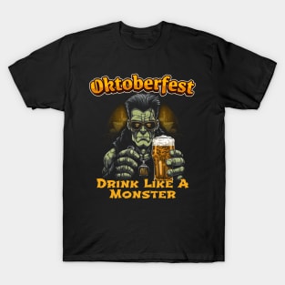 Funny Oktoberfest - Frakentstein Halloween Beer T-Shirt